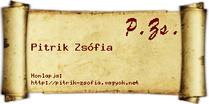 Pitrik Zsófia névjegykártya