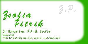 zsofia pitrik business card